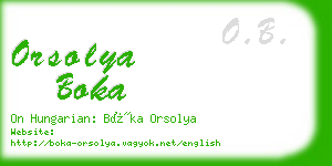 orsolya boka business card