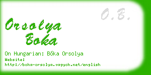 orsolya boka business card
